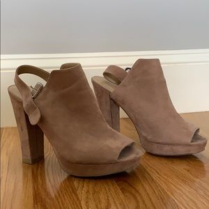 Report peep toe platform heels